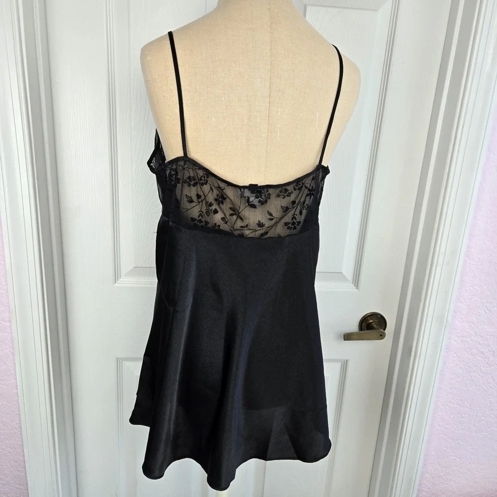 Cinema Etoile Womens Baby Doll Top Nightie Vtg. Size‎ L Nylon And Lace Lingerie